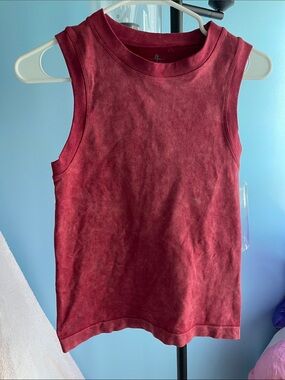 BKE Core Wine Red Washed Tank Top